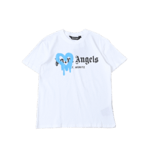 T-SHIRT PALM ANGLS HEART – WHITE/LIGHT-BLUE